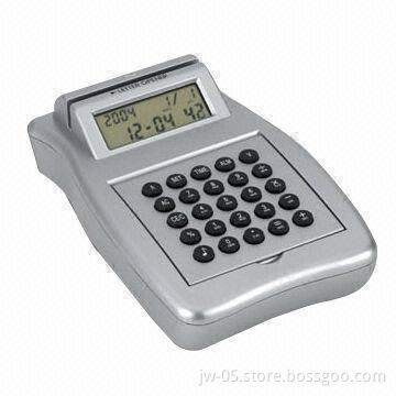 Calculator with Paper Holder, Clock Display and Letter Opener, Made of ABS Material